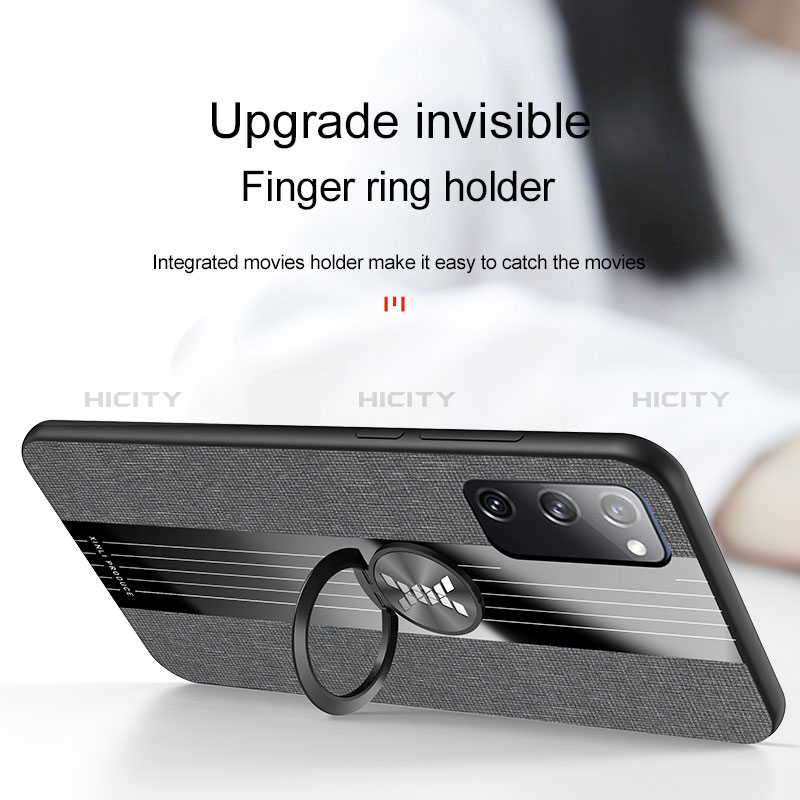 Silikon Hülle Handyhülle Ultra Dünn Schutzhülle Tasche Flexible mit Magnetisch Fingerring Ständer X01L für Samsung Galaxy S20 FE (2022) 5G groß