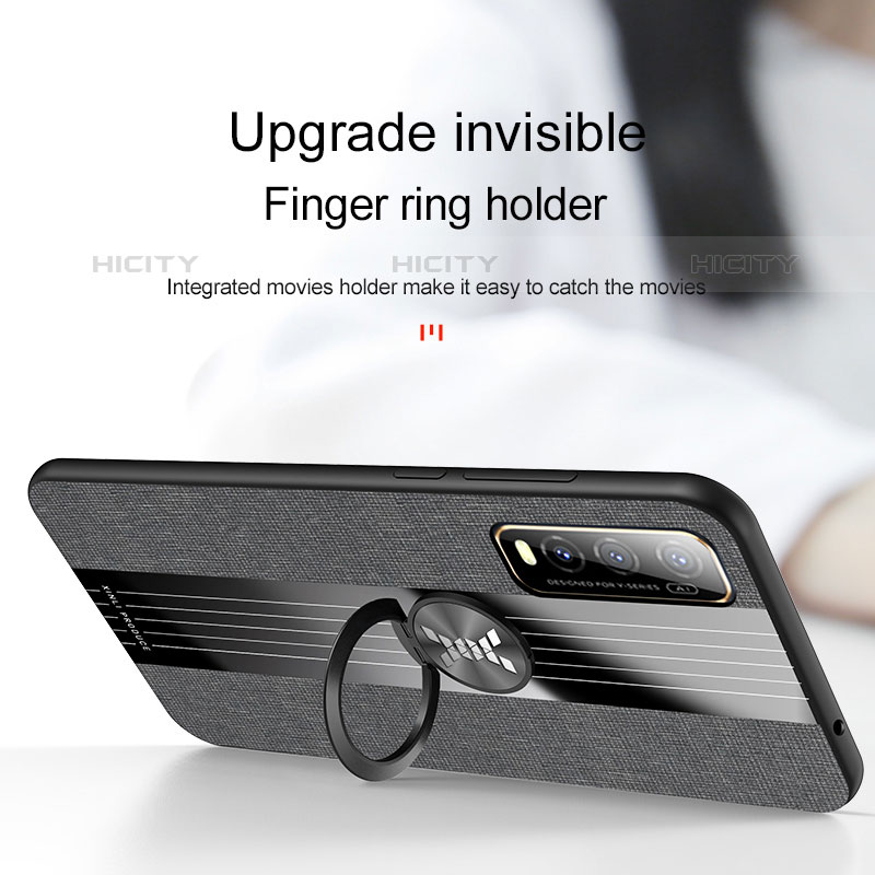 Silikon Hülle Handyhülle Ultra Dünn Schutzhülle Tasche Flexible mit Magnetisch Fingerring Ständer X01L für Vivo iQOO U1 groß