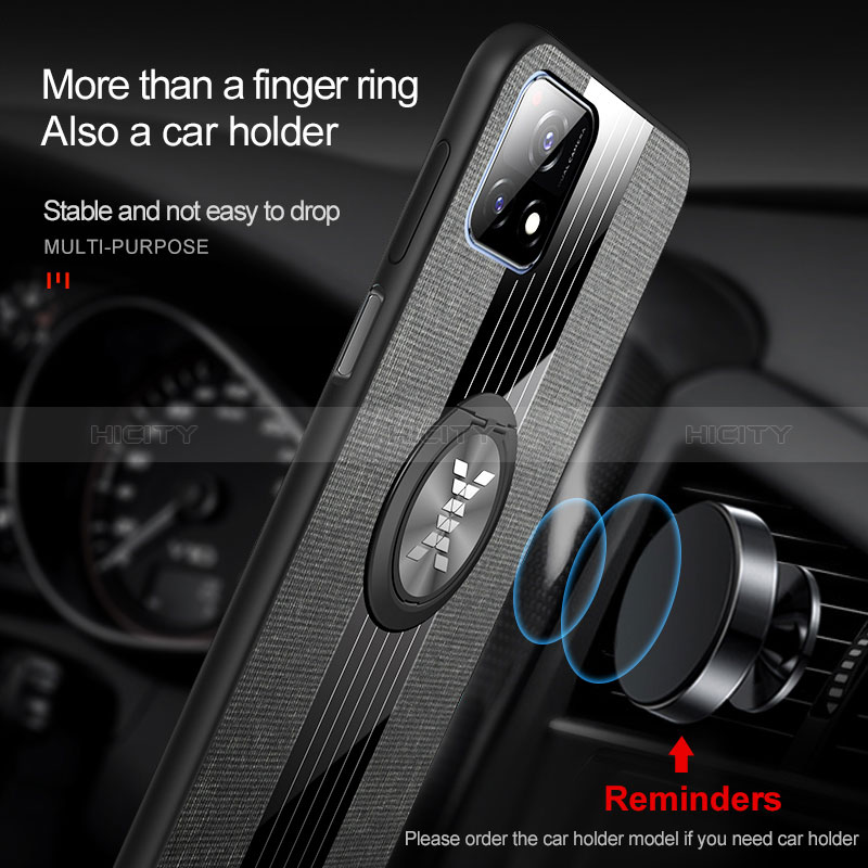 Silikon Hülle Handyhülle Ultra Dünn Schutzhülle Tasche Flexible mit Magnetisch Fingerring Ständer X01L für Vivo Y31s 5G