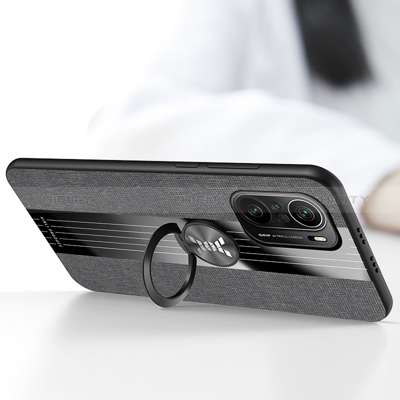 Silikon Hülle Handyhülle Ultra Dünn Schutzhülle Tasche Flexible mit Magnetisch Fingerring Ständer X01L für Xiaomi Mi 11X 5G