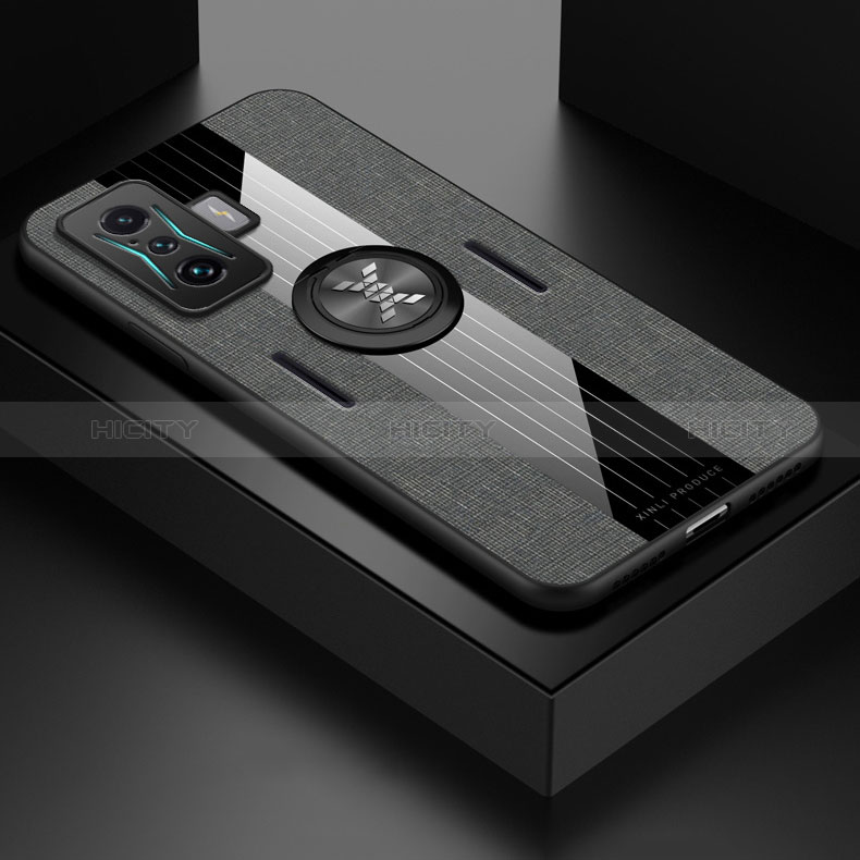 Silikon Hülle Handyhülle Ultra Dünn Schutzhülle Tasche Flexible mit Magnetisch Fingerring Ständer X01L für Xiaomi Poco F4 GT 5G