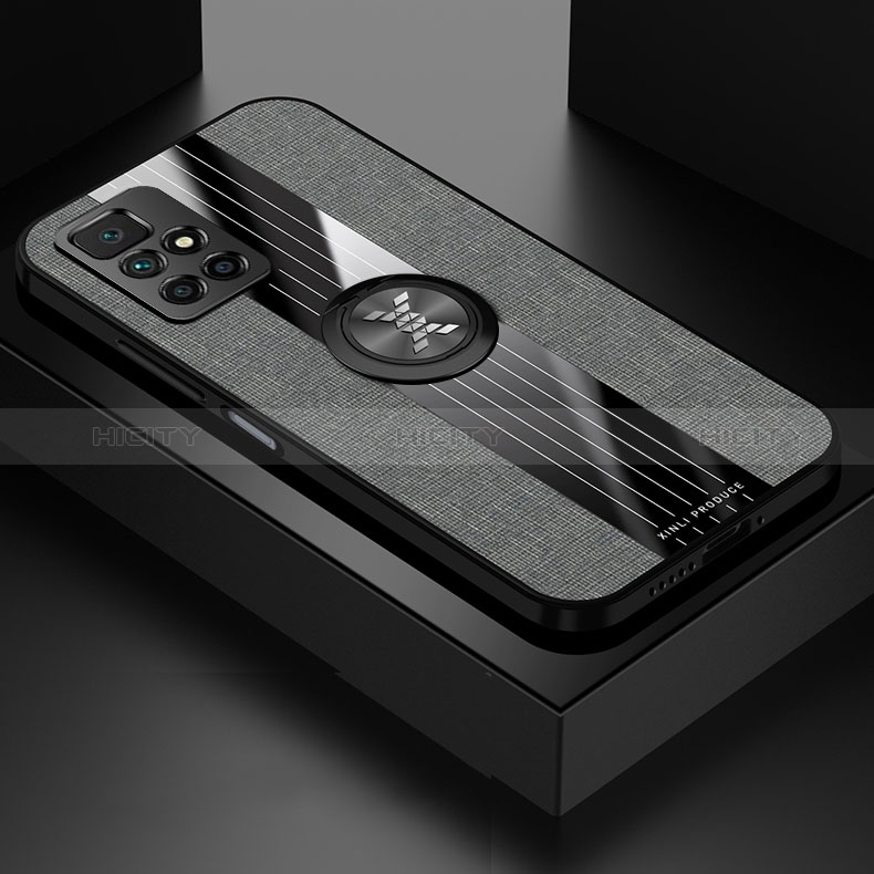 Silikon Hülle Handyhülle Ultra Dünn Schutzhülle Tasche Flexible mit Magnetisch Fingerring Ständer X01L für Xiaomi Redmi 10 (2022)