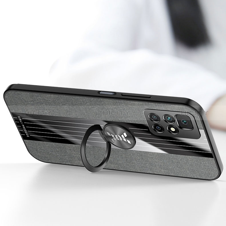 Silikon Hülle Handyhülle Ultra Dünn Schutzhülle Tasche Flexible mit Magnetisch Fingerring Ständer X01L für Xiaomi Redmi 10 (2022)