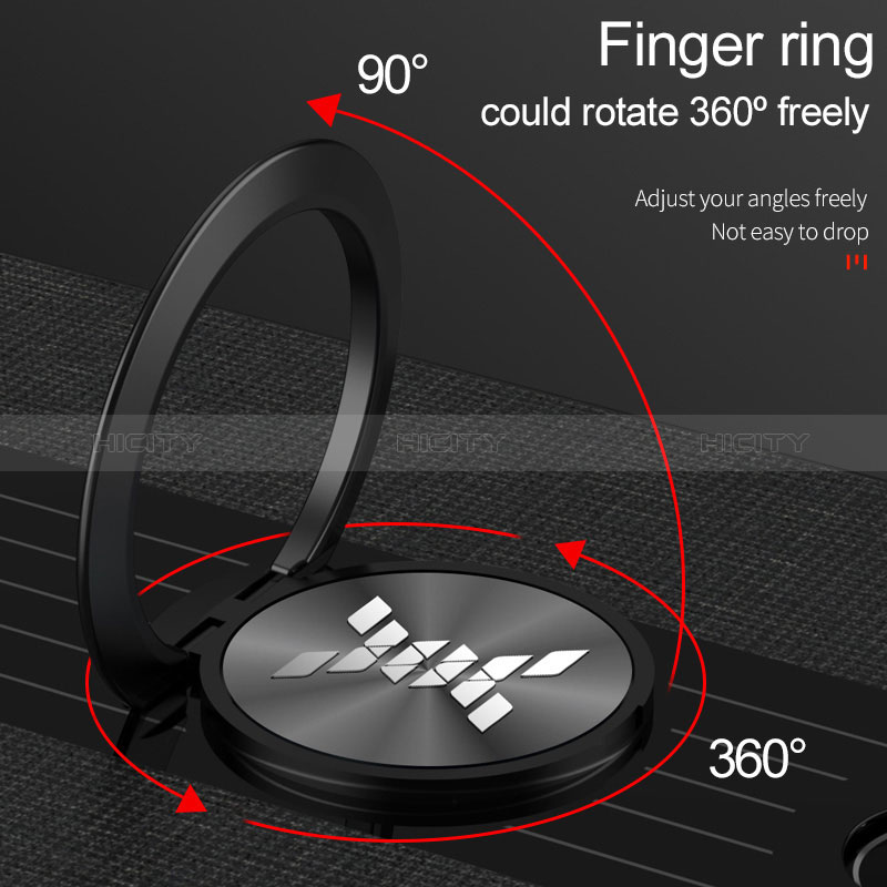 Silikon Hülle Handyhülle Ultra Dünn Schutzhülle Tasche Flexible mit Magnetisch Fingerring Ständer X01L für Xiaomi Redmi 10 5G