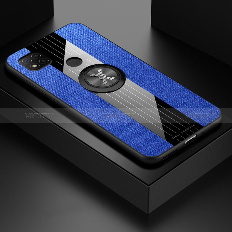 Silikon Hülle Handyhülle Ultra Dünn Schutzhülle Tasche Flexible mit Magnetisch Fingerring Ständer X01L für Xiaomi Redmi 9C NFC