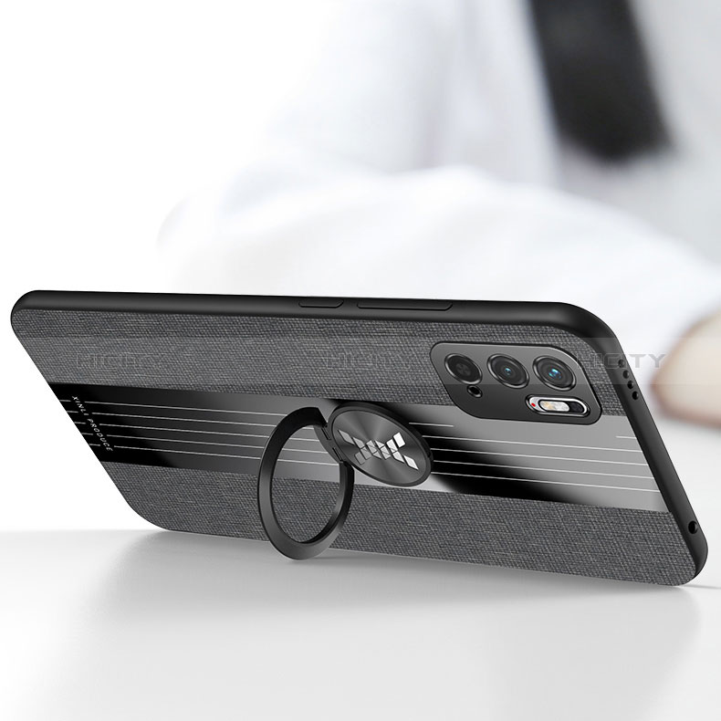Silikon Hülle Handyhülle Ultra Dünn Schutzhülle Tasche Flexible mit Magnetisch Fingerring Ständer X01L für Xiaomi Redmi Note 10 5G