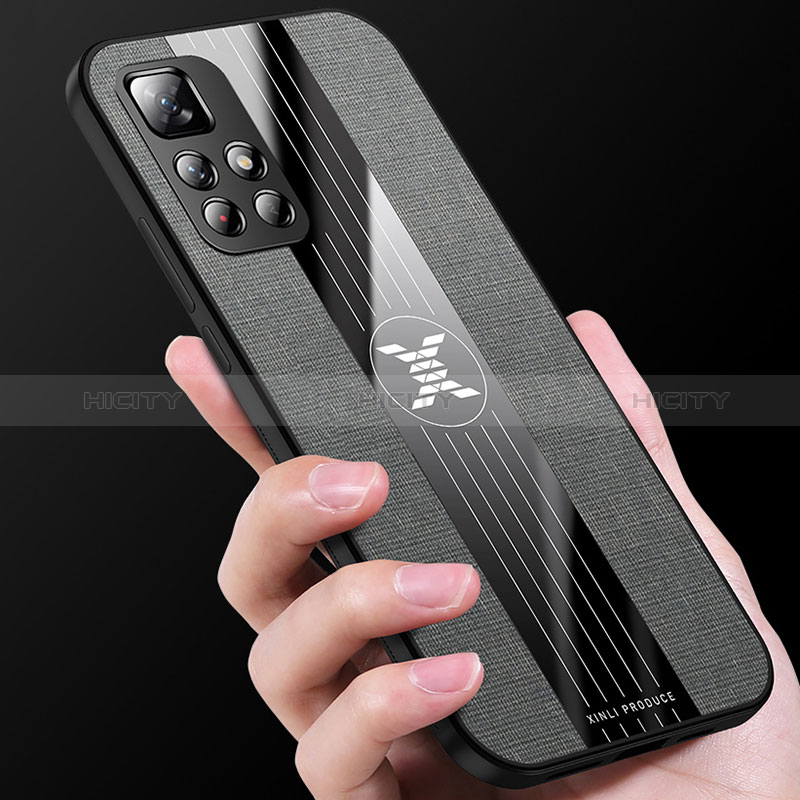 Silikon Hülle Handyhülle Ultra Dünn Schutzhülle Tasche Flexible mit Magnetisch Fingerring Ständer X01L für Xiaomi Redmi Note 11T 5G groß