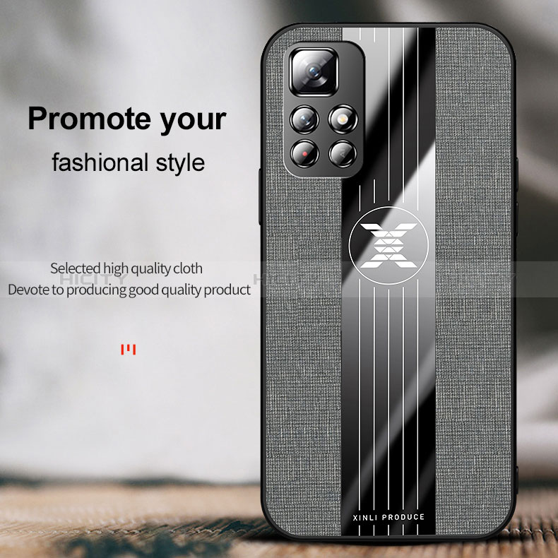 Silikon Hülle Handyhülle Ultra Dünn Schutzhülle Tasche Flexible mit Magnetisch Fingerring Ständer X01L für Xiaomi Redmi Note 11T 5G groß