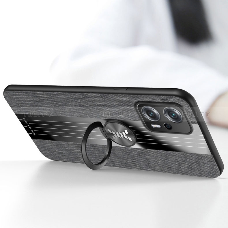 Silikon Hülle Handyhülle Ultra Dünn Schutzhülle Tasche Flexible mit Magnetisch Fingerring Ständer X01L für Xiaomi Redmi Note 11T Pro 5G