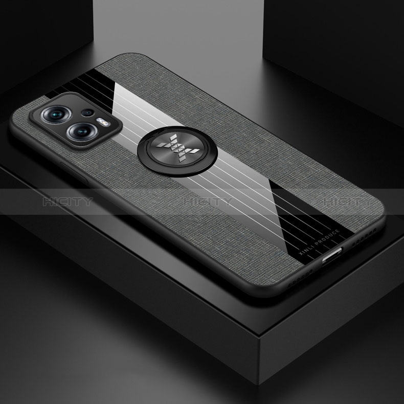 Silikon Hülle Handyhülle Ultra Dünn Schutzhülle Tasche Flexible mit Magnetisch Fingerring Ständer X01L für Xiaomi Redmi Note 11T Pro+ Plus 5G