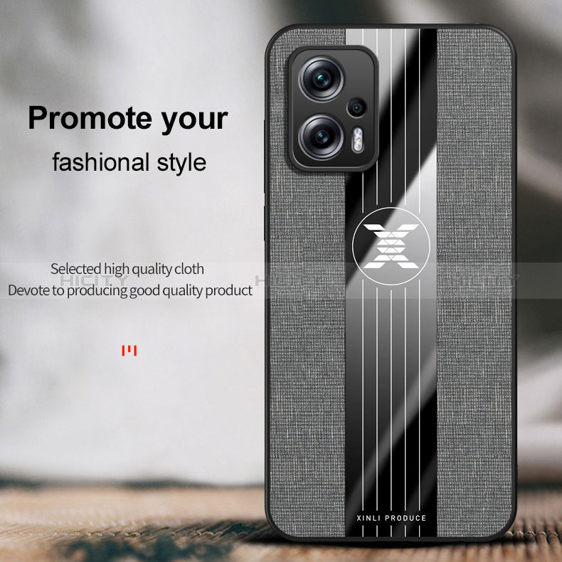 Silikon Hülle Handyhülle Ultra Dünn Schutzhülle Tasche Flexible mit Magnetisch Fingerring Ständer X01L für Xiaomi Redmi Note 11T Pro+ Plus 5G
