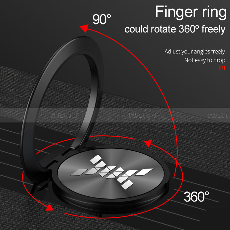 Silikon Hülle Handyhülle Ultra Dünn Schutzhülle Tasche Flexible mit Magnetisch Fingerring Ständer X02L für Samsung Galaxy A22 4G