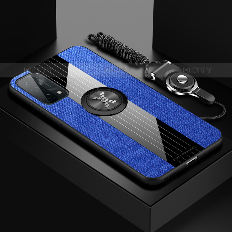 Silikon Hülle Handyhülle Ultra Dünn Schutzhülle Tasche Flexible mit Magnetisch Fingerring Ständer X03L für OnePlus Nord N200 5G