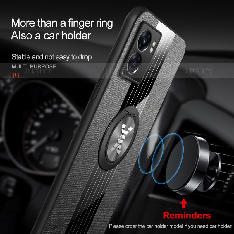 Silikon Hülle Handyhülle Ultra Dünn Schutzhülle Tasche Flexible mit Magnetisch Fingerring Ständer X03L für OnePlus Nord N300 5G