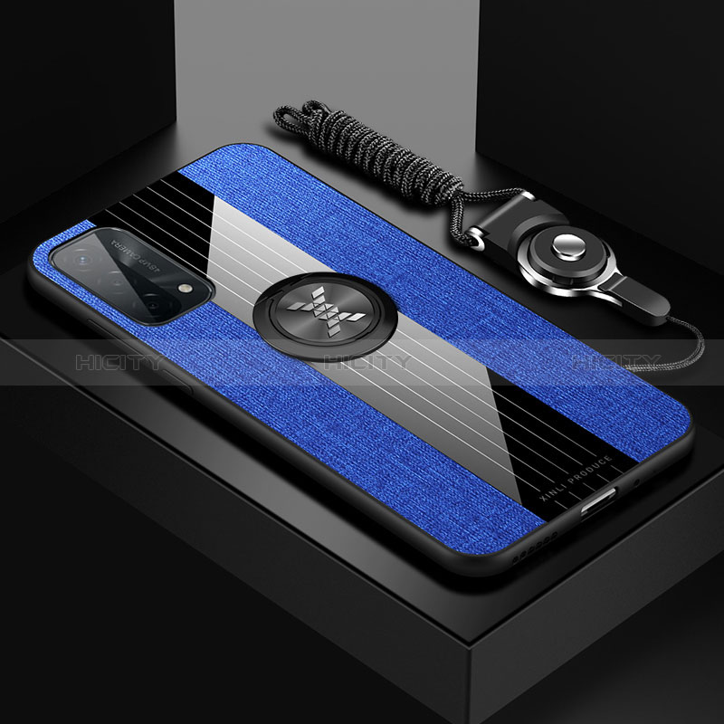 Silikon Hülle Handyhülle Ultra Dünn Schutzhülle Tasche Flexible mit Magnetisch Fingerring Ständer X03L für Oppo A54 5G