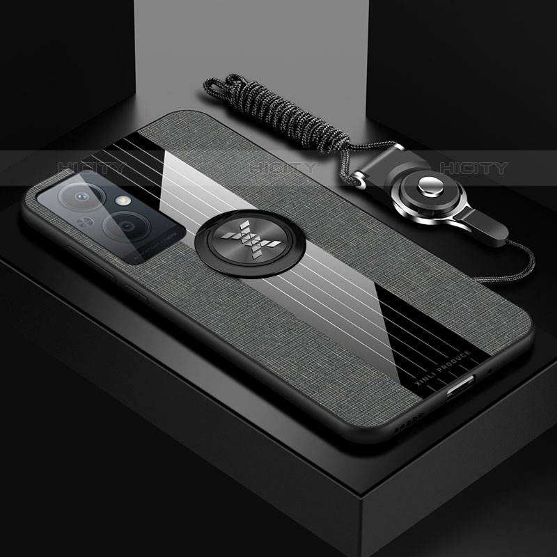 Silikon Hülle Handyhülle Ultra Dünn Schutzhülle Tasche Flexible mit Magnetisch Fingerring Ständer X03L für Oppo F21 Pro 5G groß