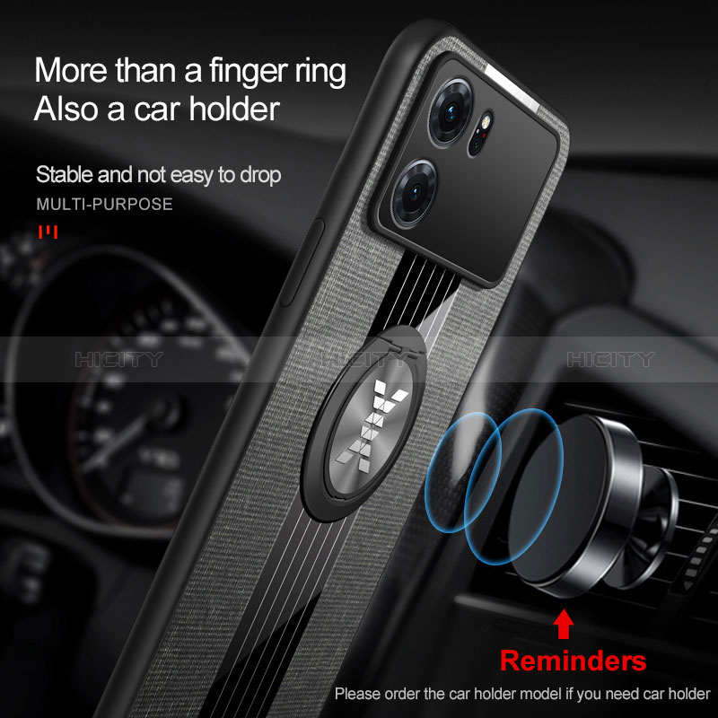 Silikon Hülle Handyhülle Ultra Dünn Schutzhülle Tasche Flexible mit Magnetisch Fingerring Ständer X03L für Oppo K10 5G