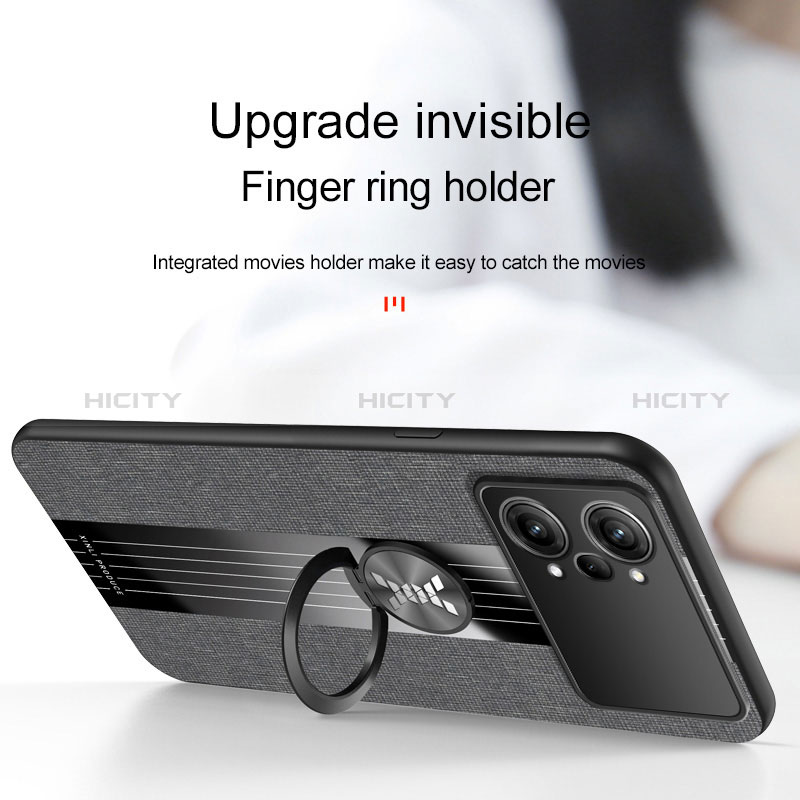 Silikon Hülle Handyhülle Ultra Dünn Schutzhülle Tasche Flexible mit Magnetisch Fingerring Ständer X03L für Oppo K10 Pro 5G groß