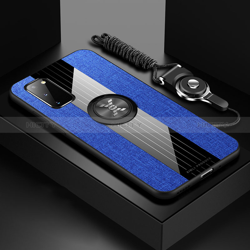 Silikon Hülle Handyhülle Ultra Dünn Schutzhülle Tasche Flexible mit Magnetisch Fingerring Ständer X03L für Samsung Galaxy S20