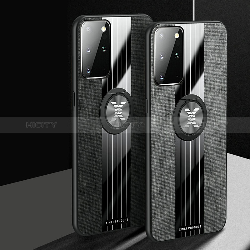 Silikon Hülle Handyhülle Ultra Dünn Schutzhülle Tasche Flexible mit Magnetisch Fingerring Ständer X03L für Samsung Galaxy S20 Plus groß