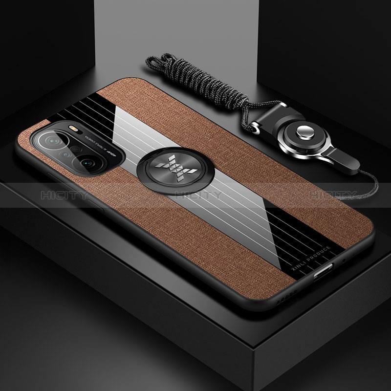 Silikon Hülle Handyhülle Ultra Dünn Schutzhülle Tasche Flexible mit Magnetisch Fingerring Ständer X03L für Xiaomi Mi 11X Pro 5G groß