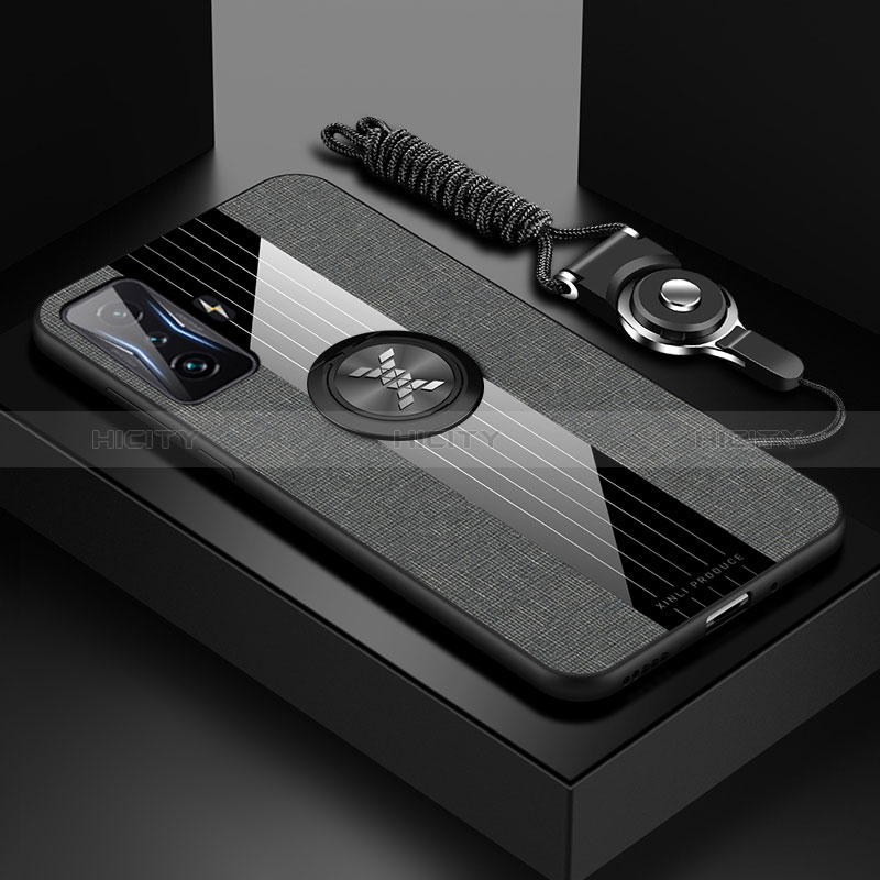 Silikon Hülle Handyhülle Ultra Dünn Schutzhülle Tasche Flexible mit Magnetisch Fingerring Ständer X03L für Xiaomi Poco F4 GT 5G