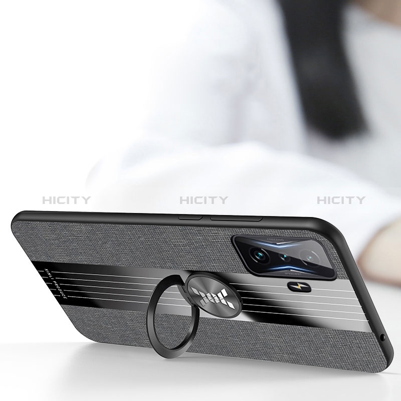 Silikon Hülle Handyhülle Ultra Dünn Schutzhülle Tasche Flexible mit Magnetisch Fingerring Ständer X03L für Xiaomi Poco F4 GT 5G