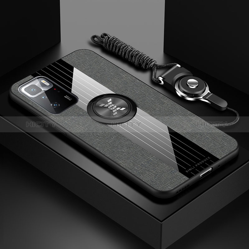 Silikon Hülle Handyhülle Ultra Dünn Schutzhülle Tasche Flexible mit Magnetisch Fingerring Ständer X03L für Xiaomi Poco X3 GT 5G groß