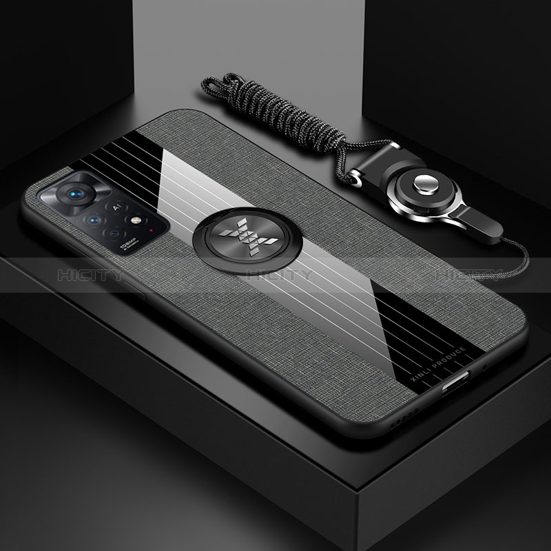Silikon Hülle Handyhülle Ultra Dünn Schutzhülle Tasche Flexible mit Magnetisch Fingerring Ständer X03L für Xiaomi Poco X4 Pro 5G