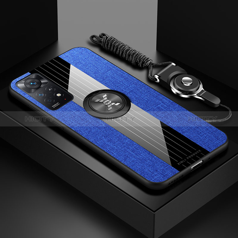 Silikon Hülle Handyhülle Ultra Dünn Schutzhülle Tasche Flexible mit Magnetisch Fingerring Ständer X03L für Xiaomi Poco X4 Pro 5G groß