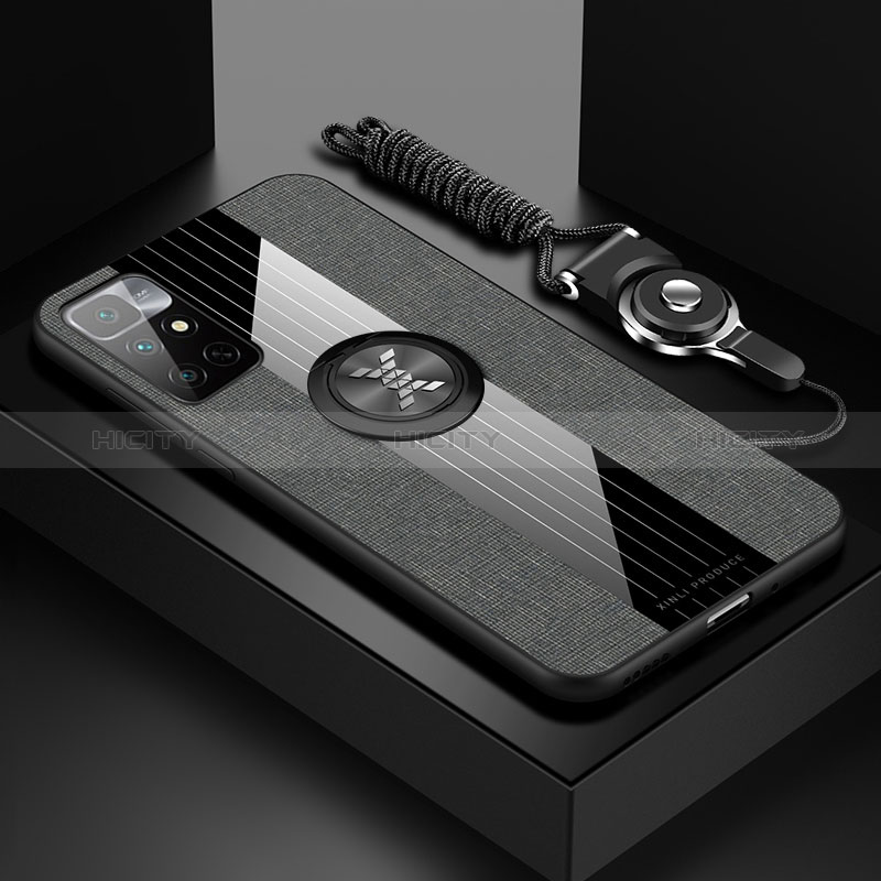 Silikon Hülle Handyhülle Ultra Dünn Schutzhülle Tasche Flexible mit Magnetisch Fingerring Ständer X03L für Xiaomi Redmi 10 4G