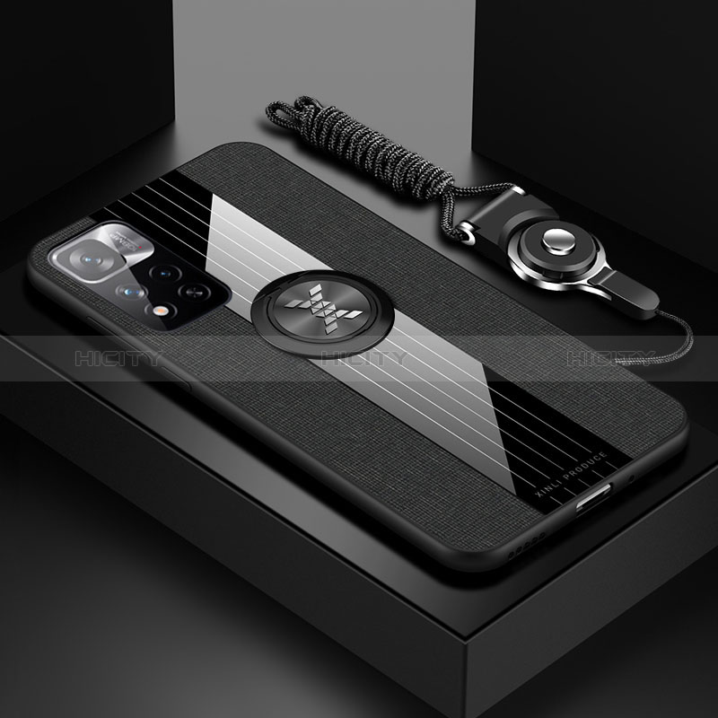 Silikon Hülle Handyhülle Ultra Dünn Schutzhülle Tasche Flexible mit Magnetisch Fingerring Ständer X03L für Xiaomi Redmi Note 11 Pro+ Plus 5G