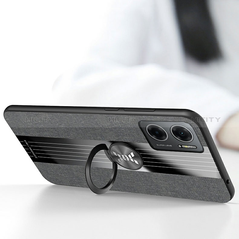 Silikon Hülle Handyhülle Ultra Dünn Schutzhülle Tasche Flexible mit Magnetisch Fingerring Ständer X03L für Xiaomi Redmi Note 11E 5G