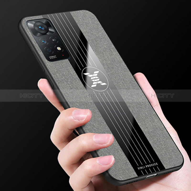 Silikon Hülle Handyhülle Ultra Dünn Schutzhülle Tasche Flexible mit Magnetisch Fingerring Ständer X03L für Xiaomi Redmi Note 11E Pro 5G groß