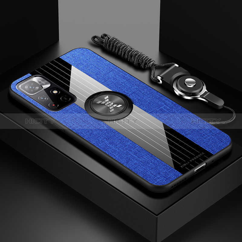 Silikon Hülle Handyhülle Ultra Dünn Schutzhülle Tasche Flexible mit Magnetisch Fingerring Ständer X03L für Xiaomi Redmi Note 11T 5G