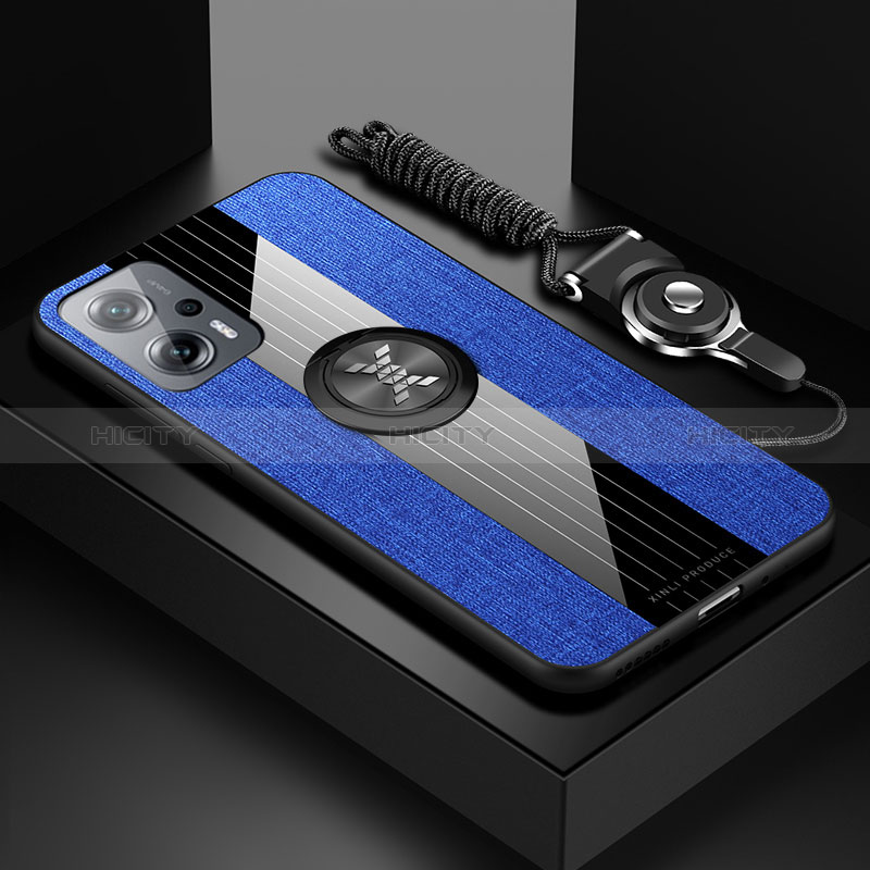 Silikon Hülle Handyhülle Ultra Dünn Schutzhülle Tasche Flexible mit Magnetisch Fingerring Ständer X03L für Xiaomi Redmi Note 11T Pro 5G