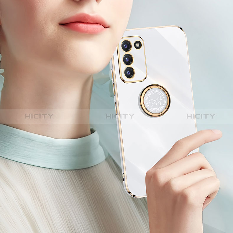 Silikon Hülle Handyhülle Ultra Dünn Schutzhülle Tasche Flexible mit Magnetisch Fingerring Ständer XL1 für Samsung Galaxy S20 Lite 5G groß