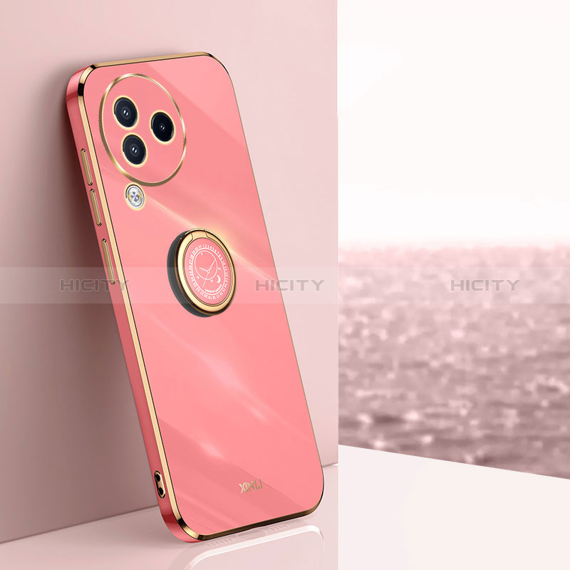 Silikon Hülle Handyhülle Ultra Dünn Schutzhülle Tasche Flexible mit Magnetisch Fingerring Ständer XL1 für Xiaomi Civi 3 5G Pink Plus