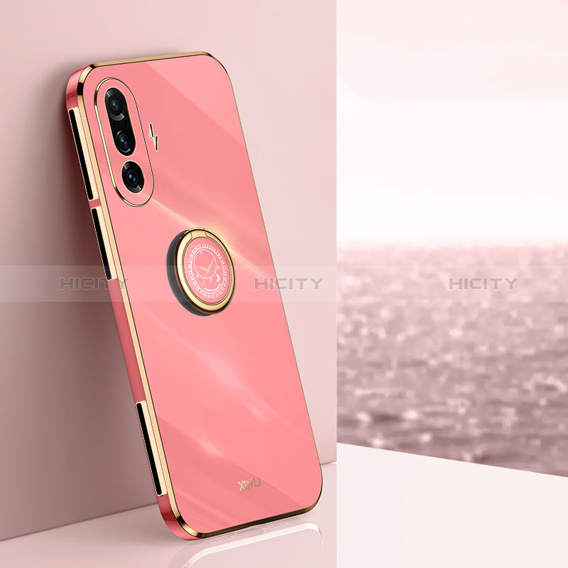 Silikon Hülle Handyhülle Ultra Dünn Schutzhülle Tasche Flexible mit Magnetisch Fingerring Ständer XL1 für Xiaomi Poco F3 GT 5G Pink Plus