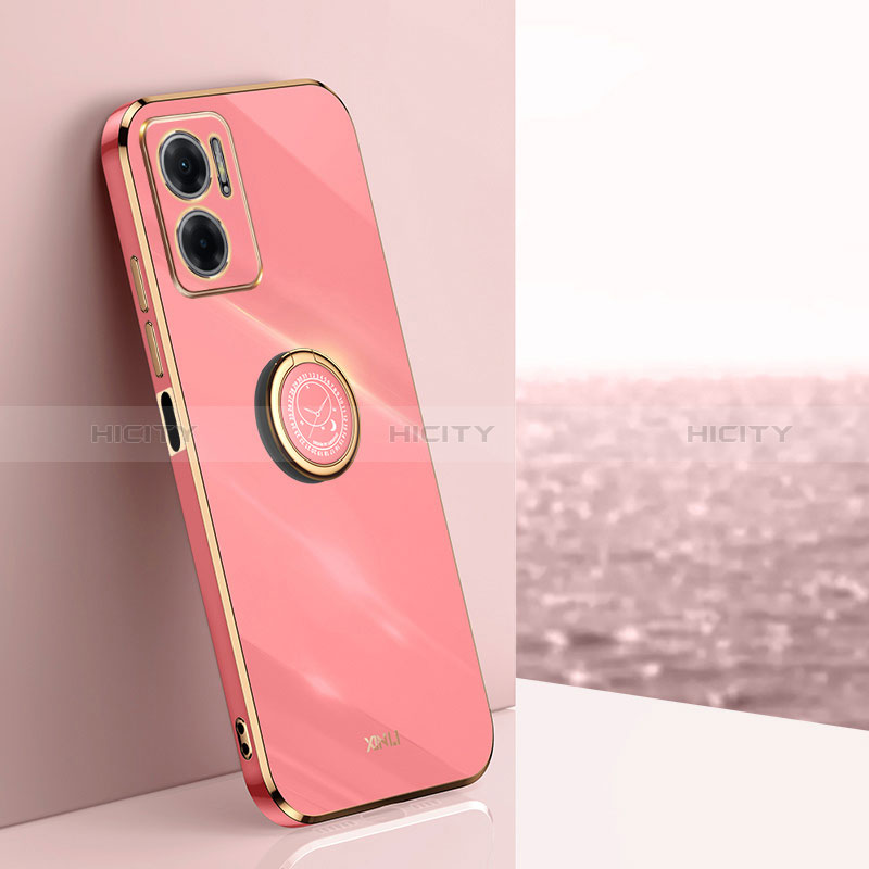 Silikon Hülle Handyhülle Ultra Dünn Schutzhülle Tasche Flexible mit Magnetisch Fingerring Ständer XL1 für Xiaomi Redmi 10 Prime Plus 5G Pink Plus