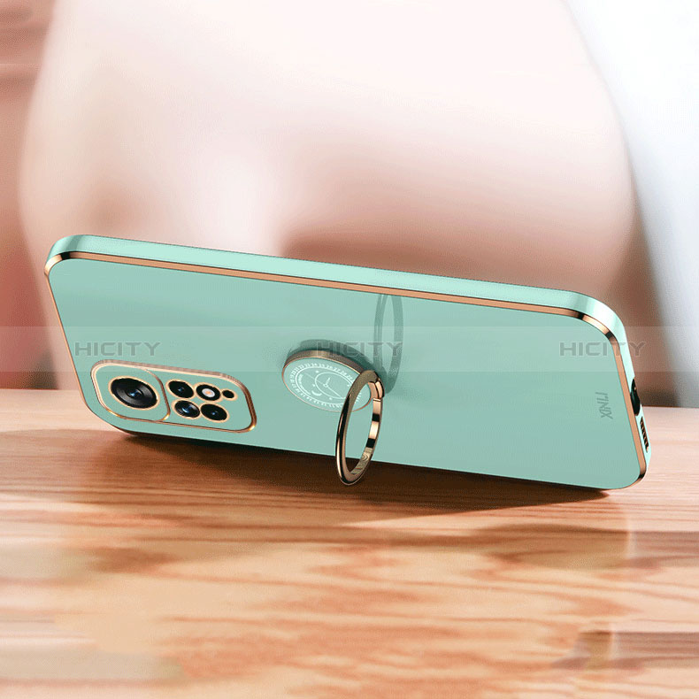 Silikon Hülle Handyhülle Ultra Dünn Schutzhülle Tasche Flexible mit Magnetisch Fingerring Ständer XL1 für Xiaomi Redmi Note 11 4G (2022) groß