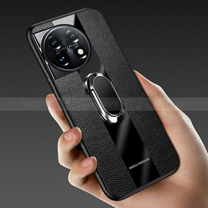 Silikon Hülle Handyhülle Ultra Dünn Schutzhülle Tasche Flexible mit Magnetisch Fingerring Ständer Z01 für OnePlus Ace 2 5G