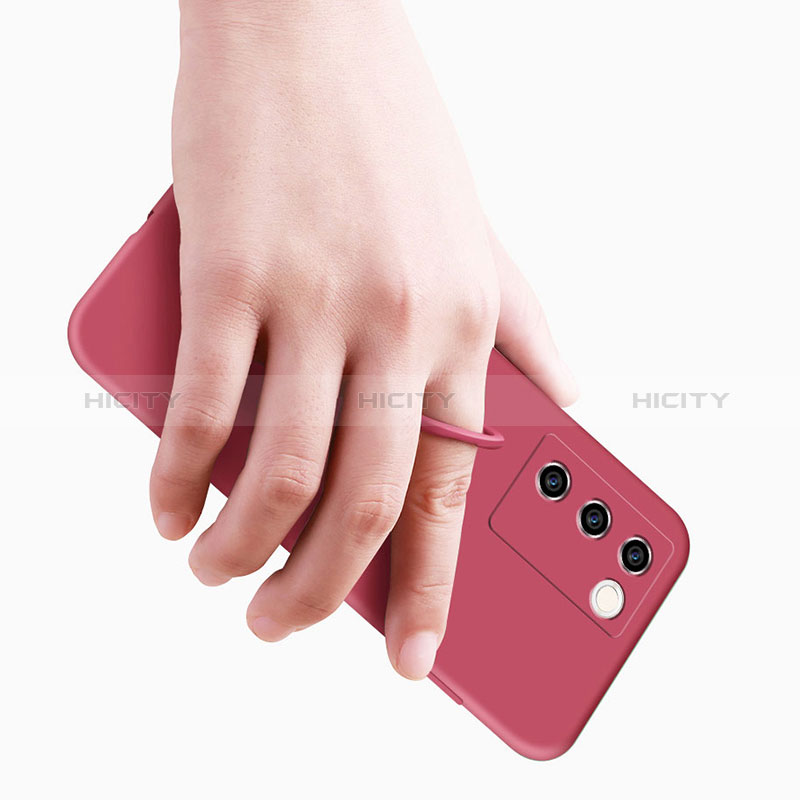 Silikon Hülle Handyhülle Ultra Dünn Schutzhülle Tasche Flexible mit Magnetisch Fingerring Ständer Z01 für Vivo V27e 5G