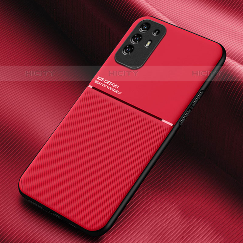 Silikon Hülle Handyhülle Ultra Dünn Schutzhülle Tasche Flexible mit Magnetisch für Oppo Reno5 Z 5G Rot