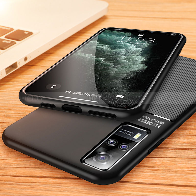Silikon Hülle Handyhülle Ultra Dünn Schutzhülle Tasche Flexible mit Magnetisch für Vivo Y51 (2021)