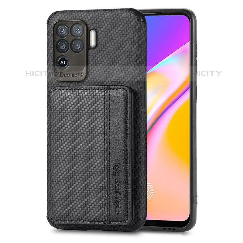 Silikon Hülle Handyhülle Ultra Dünn Schutzhülle Tasche Flexible mit Magnetisch S01D für Oppo A94 4G Schwarz