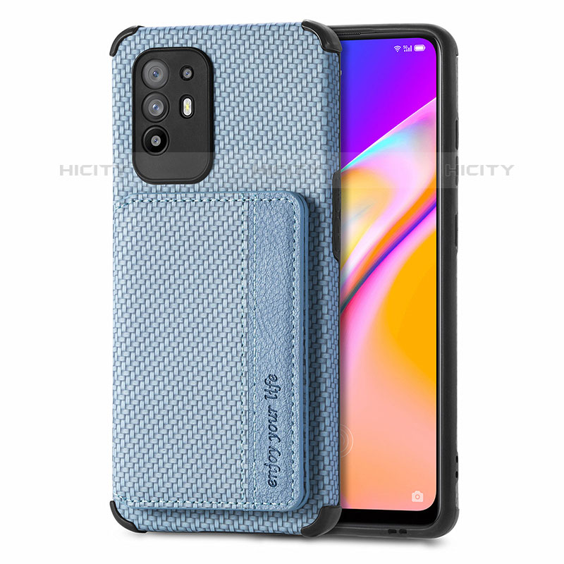 Silikon Hülle Handyhülle Ultra Dünn Schutzhülle Tasche Flexible mit Magnetisch S01D für Oppo F19 Pro+ Plus 5G Blau