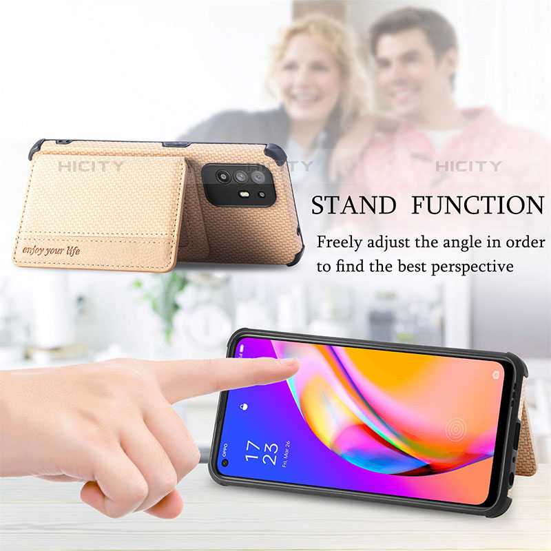 Silikon Hülle Handyhülle Ultra Dünn Schutzhülle Tasche Flexible mit Magnetisch S01D für Oppo Reno5 Z 5G groß