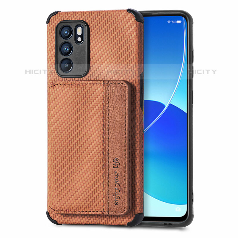 Silikon Hülle Handyhülle Ultra Dünn Schutzhülle Tasche Flexible mit Magnetisch S01D für Oppo Reno6 5G groß