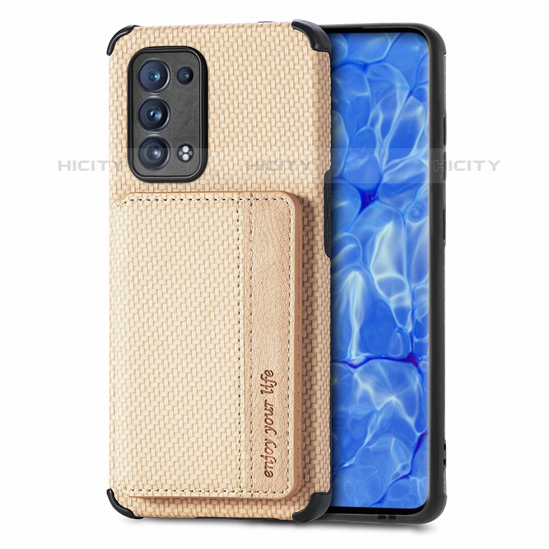 Silikon Hülle Handyhülle Ultra Dünn Schutzhülle Tasche Flexible mit Magnetisch S01D für Oppo Reno6 Pro+ Plus 5G Gold Plus